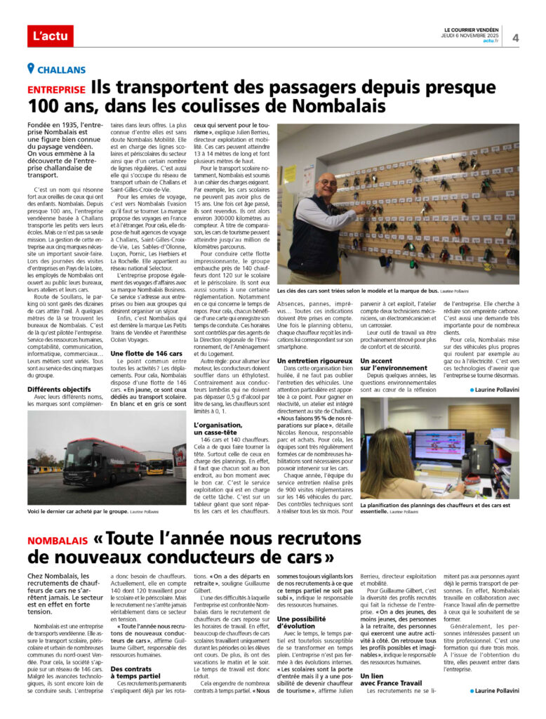 Article Nombalais Courrier Vendéen